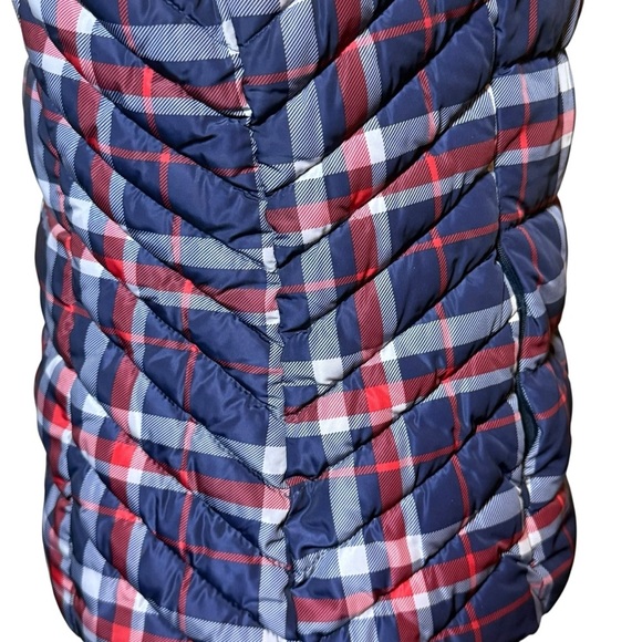 Tommy Hilfiger Plaid Puffer Vest Navy Red Check XL - Picture 6 of 13